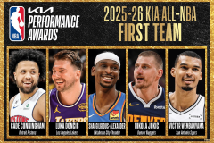 NBA最佳阵容一阵：文班东契奇领衔 约基奇入围