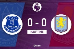 半场-埃弗顿暂0-0维拉 大马丁屡献神扑 卡什踢倒格拉利什染黄